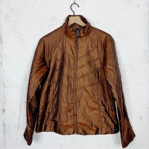 Athleta Brown Puffer Jacket Quilted Zip Up Coat Size M